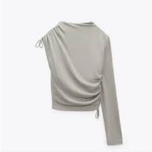 Zara One-Shoulder Long Sleeve Top